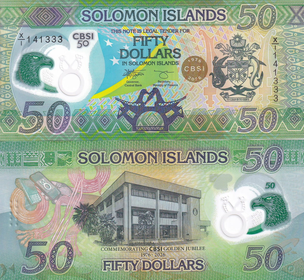 Solomon Islands 50 Dollars 2026 P New POLYMER Commemorative Replacement UNC