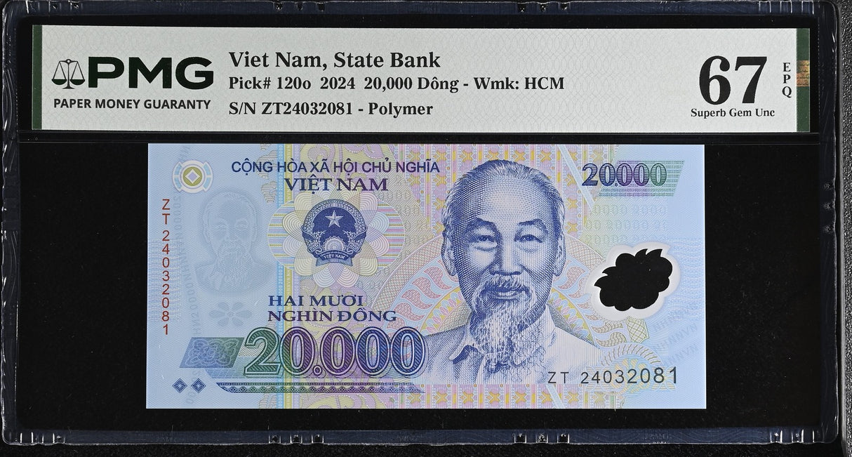 Vietnam 20000 Dong 2024 P 120 o Superb Gem UNC PMG 67 EPQ