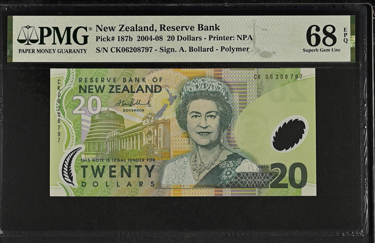 New Zealand 20 Dollars 2006 Polymer P 187 b Superb Gem UNC PMG 68 EPQ
