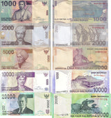 Indonesia Set 5 UNC 1000 2000 5000 10000 20000 Rupiah Random Year P 141 - P 151