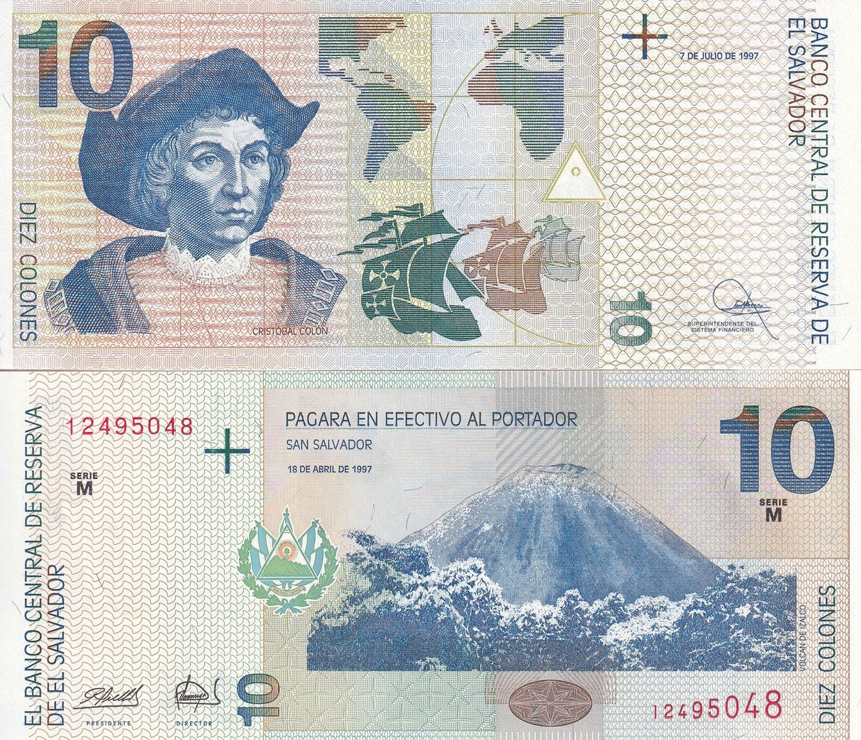 El Salvador 10 Colones 1997 P 148 a UNC