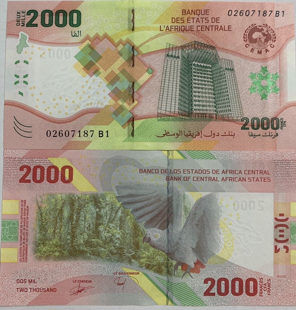 Central African States 2000 Francs 2020 ND 2022 Hybrid P 702 UNC