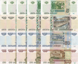 Russia Set 4 X LOT 5 =20 UNC 5 10 50 100 Rubles 1997-2022 P 267- P 270