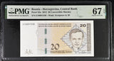 Bosnia 20 Convertible Maraka 2012 P 82 a Superb Gem UNC PMG 67 EPQ
