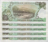 Argentina 50 Pesos Argentinos 1983 P 314 UNC LOT 5 PCS ,Termes de Reyes, Jujuy