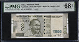 India 500 Rupees 2018 P 114 k Superb Gem UNC PMG 68 EPQ TOP POP