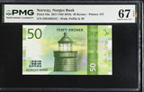 Norway 50 Kroner 2017 ND 2018 P 53 a Superb Gem UNC PMG 67 EPQ