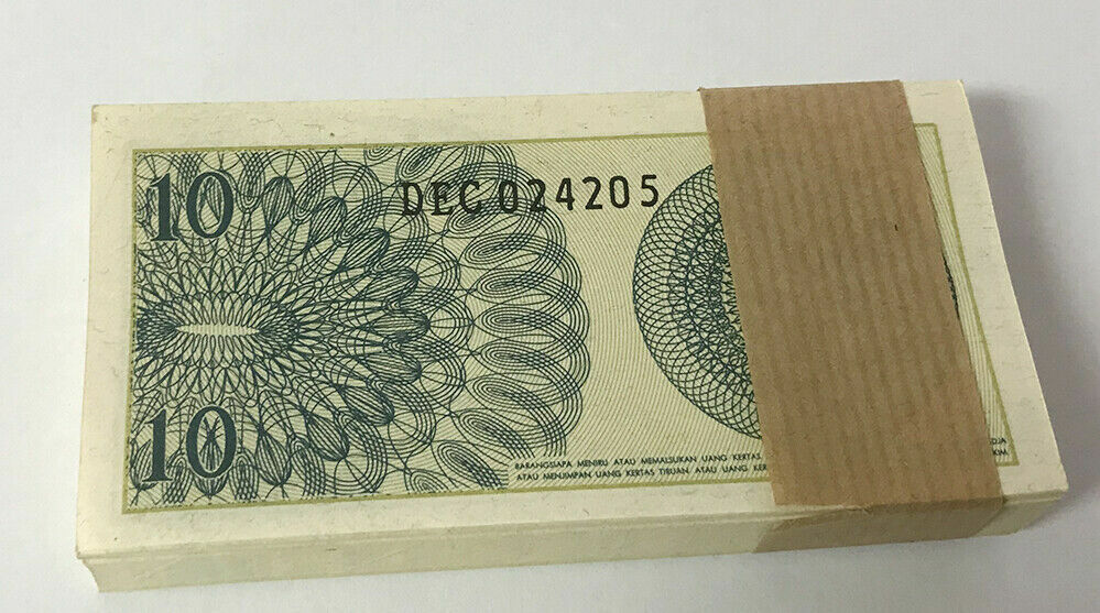 Indonesia 10 Sen 1964 P 92 UNC LOT 25 PCS 1/4 BUNDLE