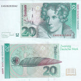 Germany Federal Republic 20 Deutsche Mark 1993 P 39 b ZA Replacement UNC