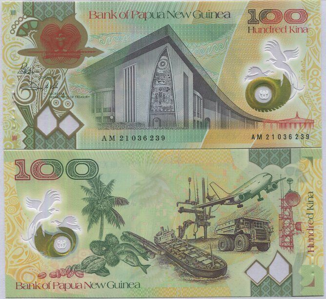 Papua New Guinea 100 Kina 2021 P 55 Polymer New Date  & Sign UNC