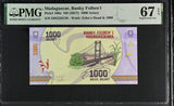 Madagascar 1000 Ariary ND 2017 P 100 a Superb Gem UNC PMG 67 EPQ