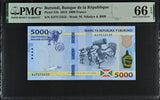 Burundi 5000 Francs 2018 P 53 b Gem UNC PMG 66 EPQ