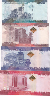 Tanzania set 4 UNC 1000 2000 5000 10000 Shillings ND 2020 2025 P 41 42 43 44
