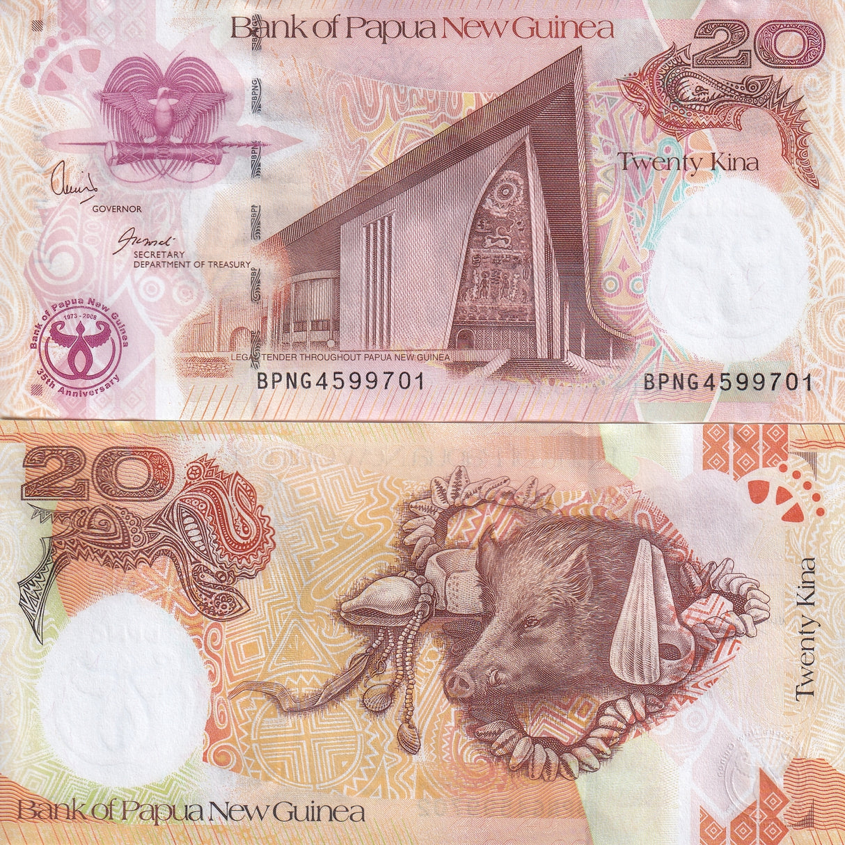 Papua New Guinea 20 Kina 2008 Commemorative P 36 UNC