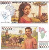 Madagascar 50000 Afrikanis 2026 Private Issue Art FANTASY Lemur Baobab Tree NEW