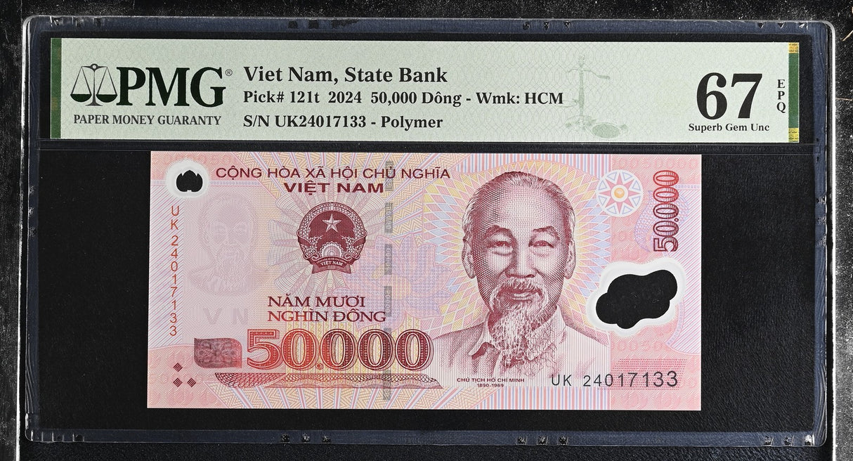Vietnam 50000 Dong 2024 P 121 t Superb Gem UNC PMG 67 EPQ