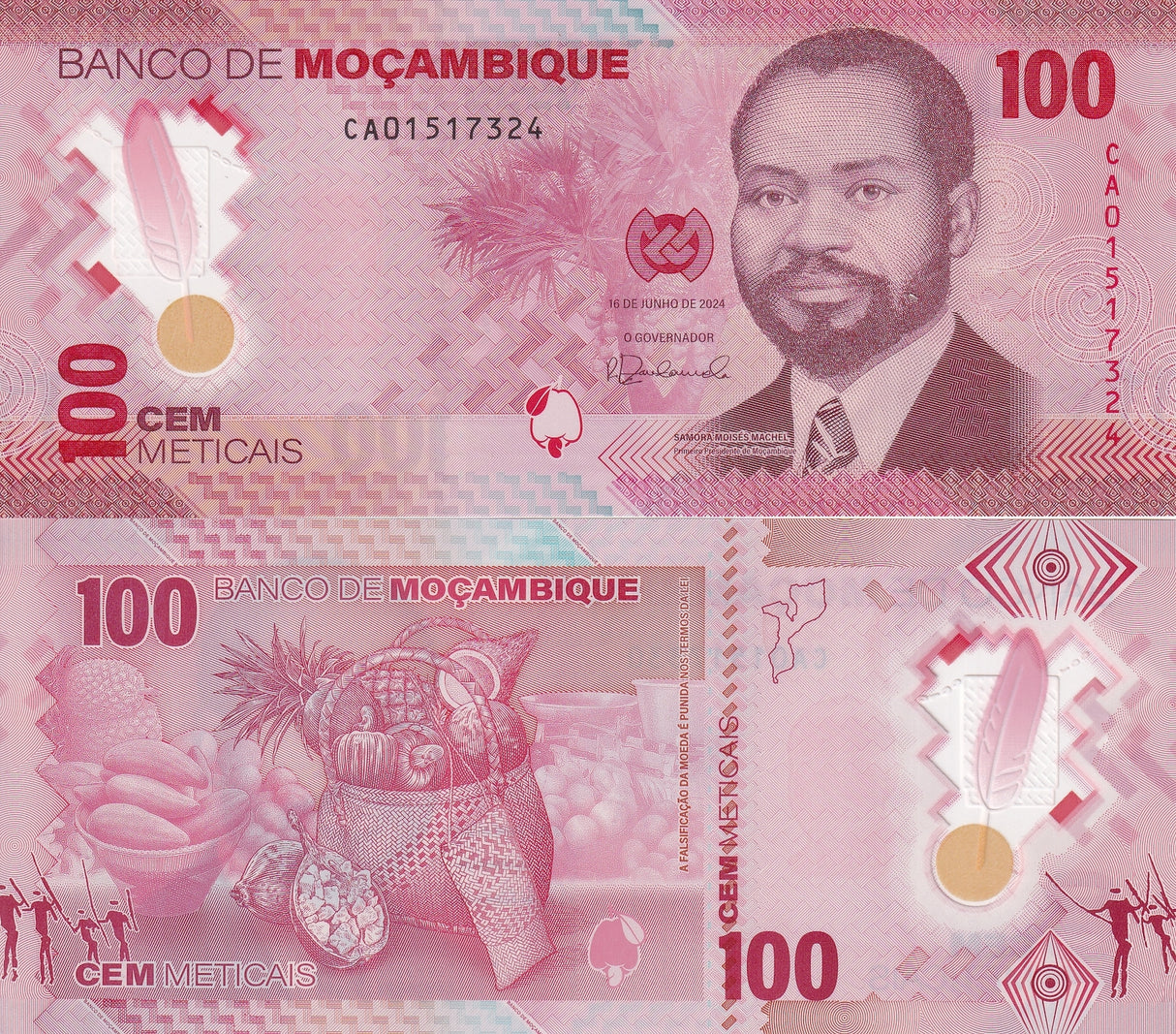 Mozambique set 3 UNC 20 50 100 Met. 2024 Polymer P 155 156 157 LOT 3 SETS 9 Pcs