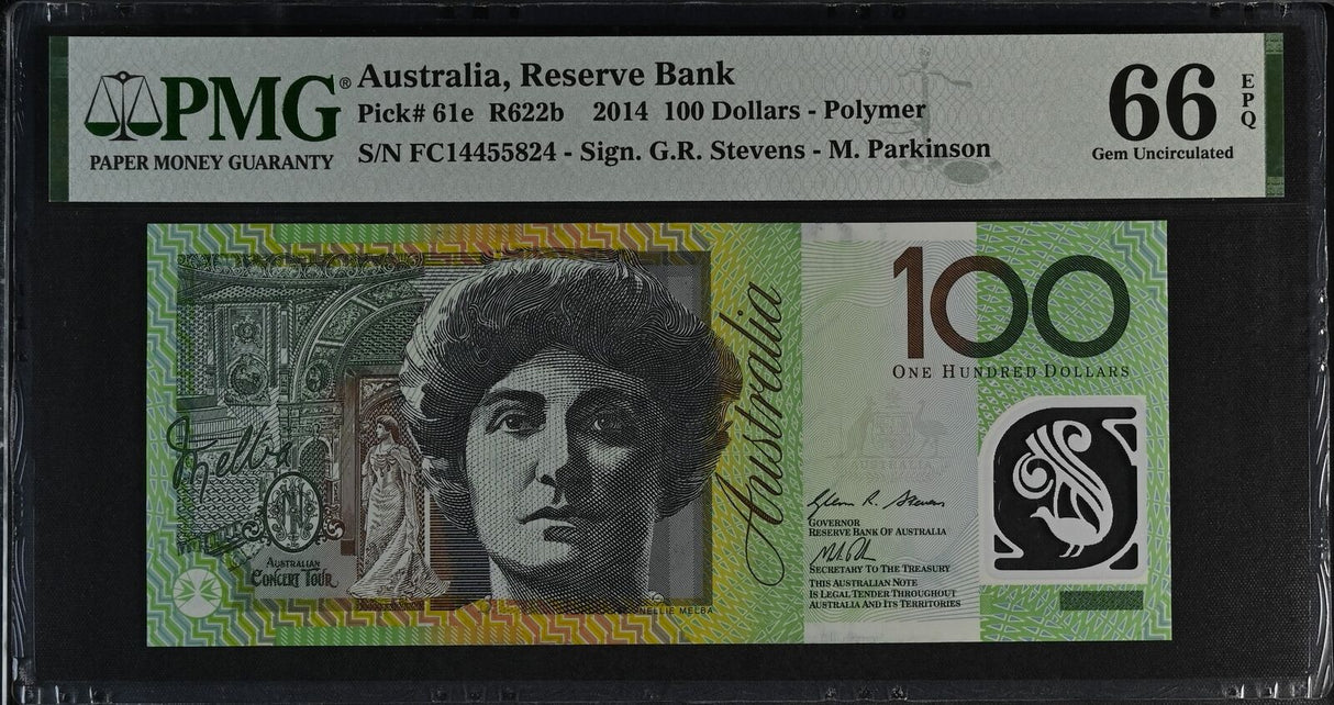 Australia 100 Dollars 2014 P 61 e Gem UNC PMG 66 EPQ