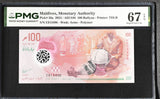 Maldives 100 Rufiyaa 2024 Polymer P 36 a Superb Gem UNC PMG 67 EPQ