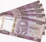Liberia 20 Dollars 2022 P 39 UNC LOT 5 PCS William Vacanarat Shadrach Tubman
