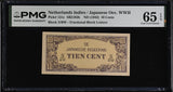 Netherlands Indies 10 Cent ND 1942 P 121 c Gem UNC PMG 65 EPQ