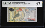 Suriname 1000 Gulden 2000 Bird P 151 Superb Gem UNC PMG 67 EPQ