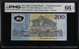 Sri Lanka 200 Rupees 1998 P 114 b Commemorative Gem UNC PMG 66 EPQ
