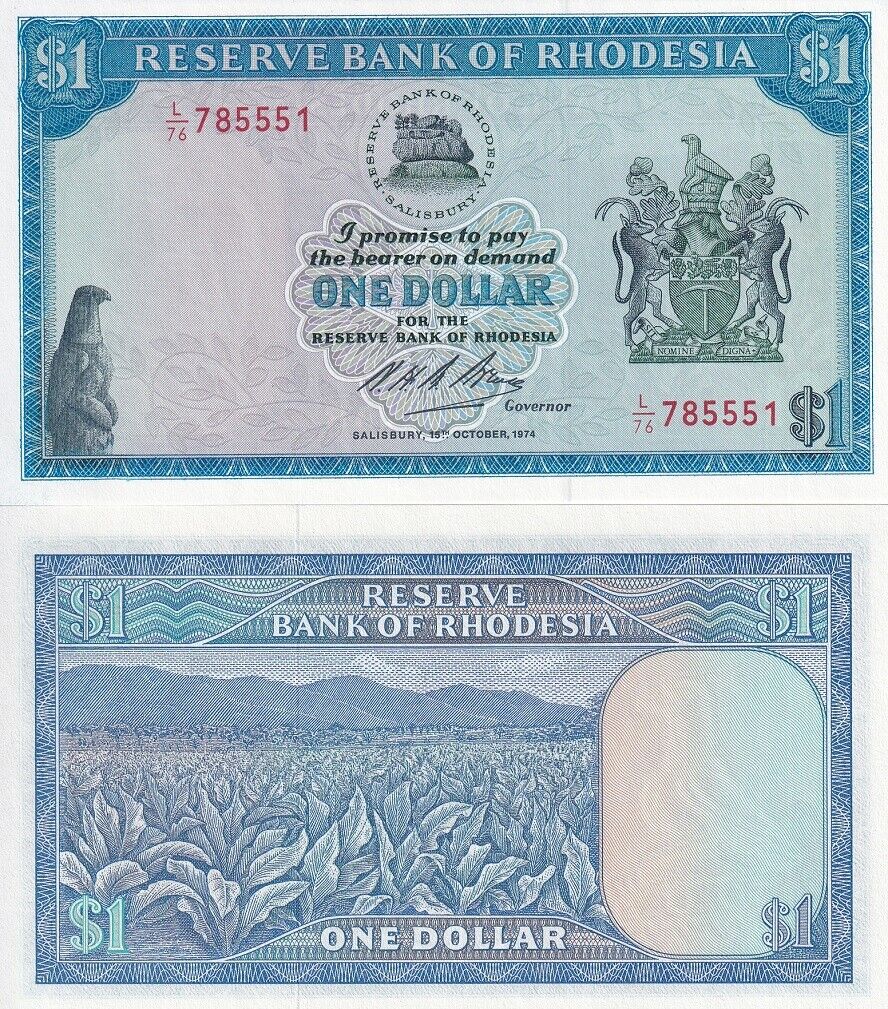Rhodesia 1 Dollar 1974 P 30 UNC