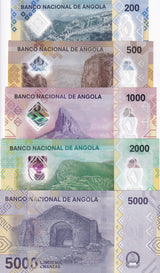 Angola Set 5 UNC 200 500 1000 2000 5000 Kwanzas 2020/2025 P 160-P 164