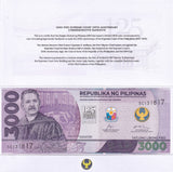 Philippines 3000 Pesos 2026 Commemorative 125th P 242 NEW UNC ,Justice W/Folder