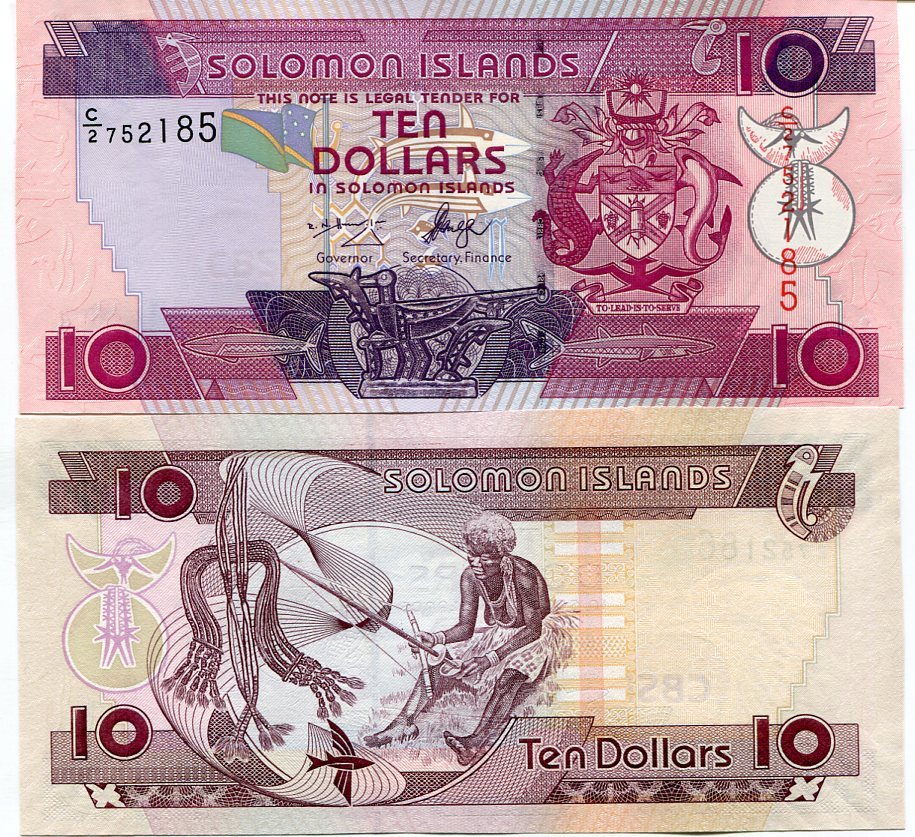 Solomon Islands 10 Dollars ND 2005-2009 P 27 Mixed Signature UNC