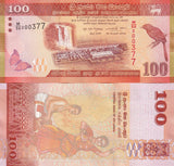 Sri Lanka 100 Rupees 2024 issue 2026 P 125 UNC Dvithva Liya Vela billed babble # 3 Digit