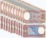 India 2 Rupees ND 1975-1996 P 79 K UNC W/H LOT 10 PCS ,Lion capital of Asoka
