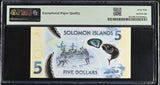 Solomon Islands 5 Dollars ND 2019 P 38 First Prefix A1 Superb Gem UNC PMG 69 EPQ