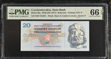 Czechoslovakia 20 Korun 1970 ND 1971 P 92 a Gem UNC PMG 66 EPQ