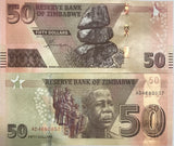 Zimbabwe 50 Dollars 2020/2021 P 105 UNC,Chiremba balancing rock formation