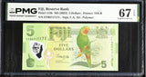 Fiji 5 Dollars ND 2023 P 115 b Nice 6717171 Superb Gem UNC PMG 67 EPQ