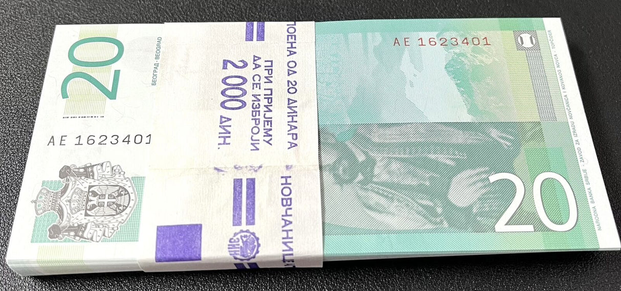 Serbia 20 Dianra 2013 P 55 b UNC UNC LOT 100 PCS 1 Bundle