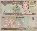 Fiji 5 Dollars ND 2002 P 105 b QE II UNC