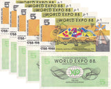 Australia 5 WORLD EXPO 1988 Bicentenary 1788-1988 Brisbane Queensland LOT 5 UNC