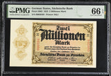 Germany 2 Million Millionen Mark 1923 P S963 Gem UNC PMG 66 EPQ TOP POP