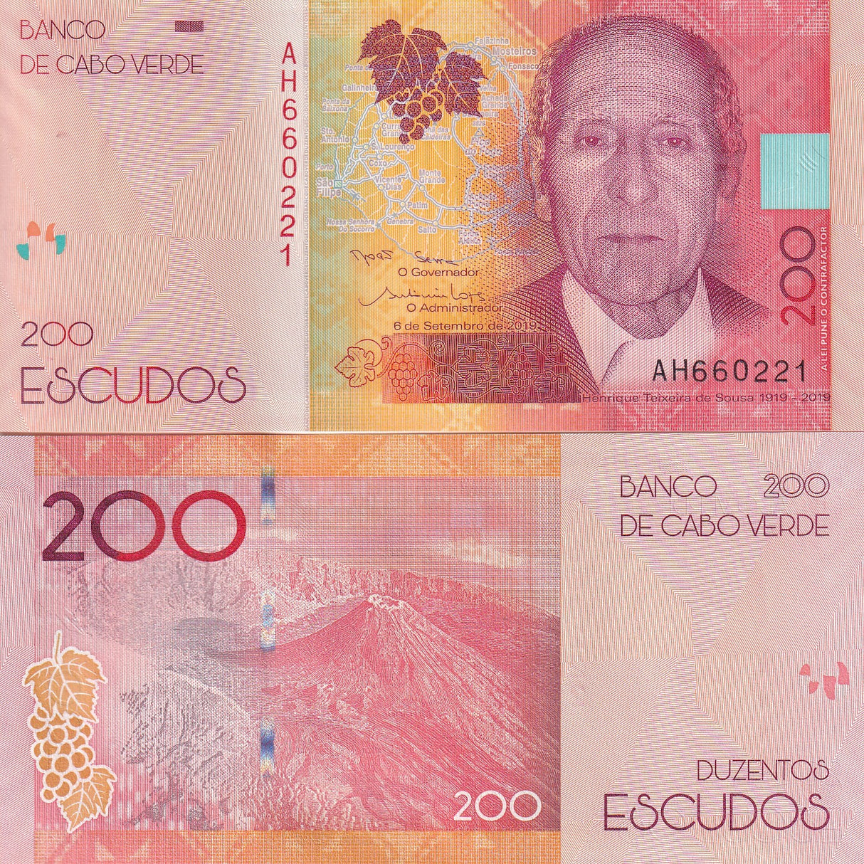 Cape Verde 200 Escudos 2019/2021 Paper P 76 UNC