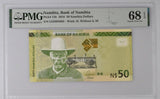 Namibia 50 Dollars 2016 P 13 b Superb Gem UNC PMG 68 EPQ Top Pop