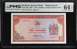 Rhodesia 2 Dollars 1979 P 39 a* Replacement Choice UNC PMG 64 EPQ