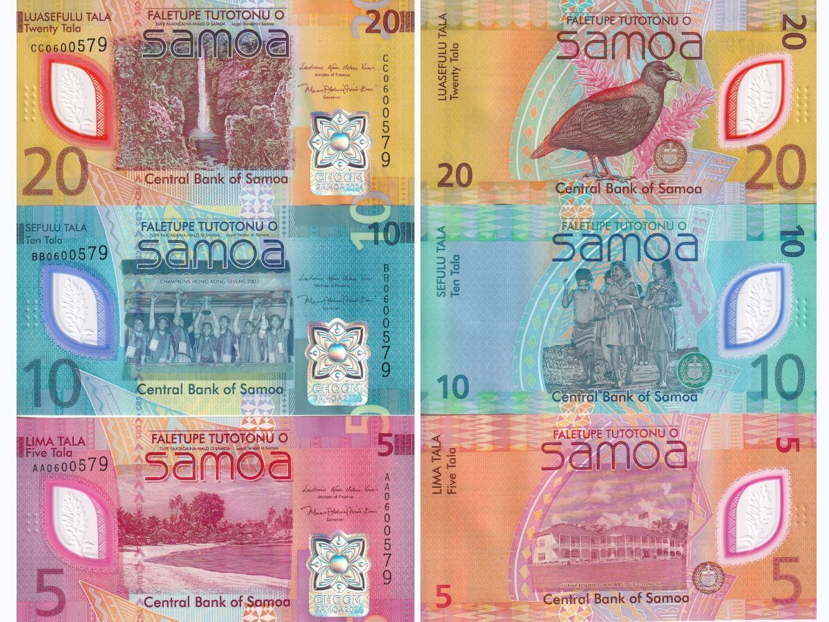 Samoa SET 3 UNC 5 10 20 Tala 2024 P 50 51 52 Polymer CHOGM Comm With FOLDER