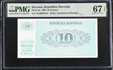 Slovenia 10 Tolarjev 1990 P 4 a Superb Gem UNC PMG 67 EPQ