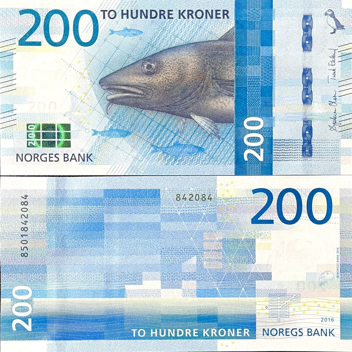 Norway 200 Kroner 2016 (2017) P 55 UNC