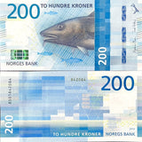 Norway 200 Kroner 2016 (2017) P 55 UNC