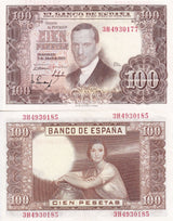 Spain 100 Pesetas 1953 P 145 UNC