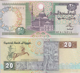 Egypt 20 Pounds Random Date & Sign P 52 UNC